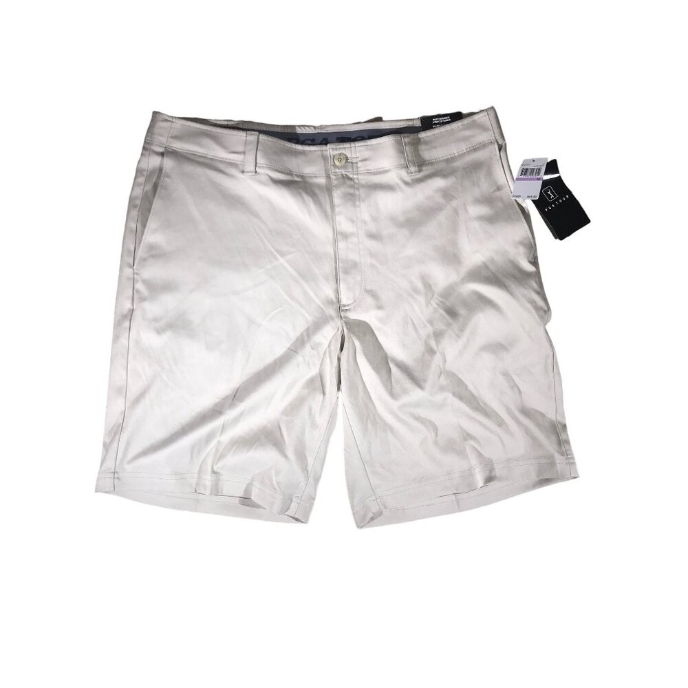 Men's Tan/Beige PGA Tour Silver Lining Active Stretch Shorts NWT